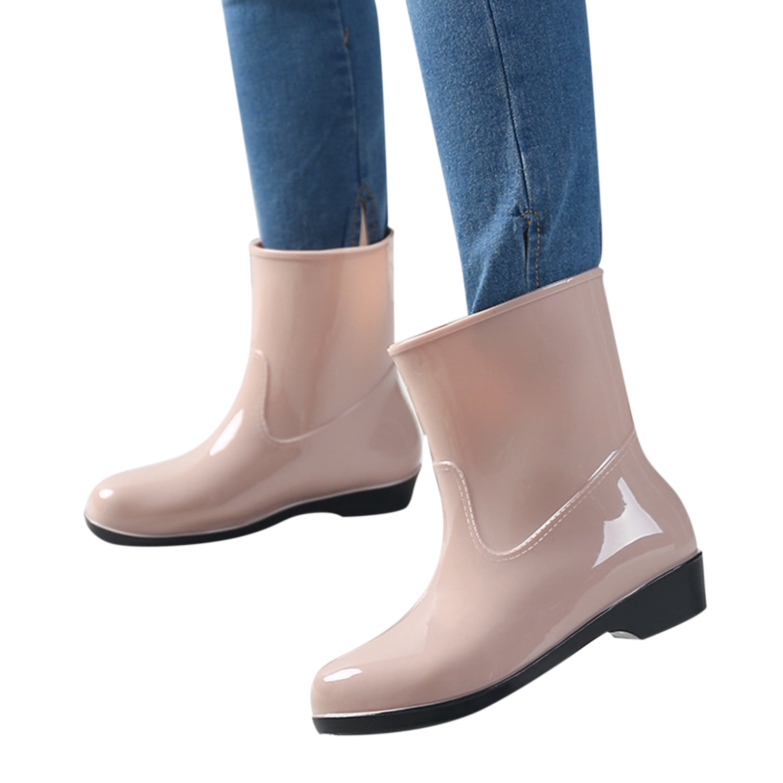 EHQJNJ Womens Rain Boots Wide Calf Leopard Shoes Short Rain Boots for Ankle Waterproof Rainboot on Garden Boot Rubber Shoes Womens Rain Boots Ankle Wide Width Water Boots for Women Nice and Cute