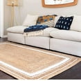 thumbnail image 2 of Jaipur Art And Craft Natural Fiber Jute Brown White Border Handmade 3x3 Square feet (90x90 cm) Runner Area Rug, 2 of 5