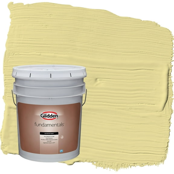 Glidden Fundamentals Subtle Sunshine / Green Flat Exterior Paint, 5 Gallon