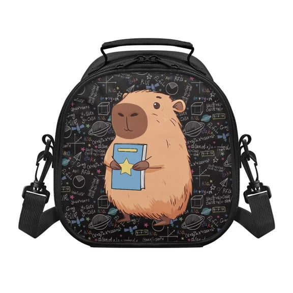 Yuyamidu Capybara Kids Lunch Box Large Capacity Insulated Lunch Bag Portable Handle Thermal Picnic Cool Bags Multifunctional for School Picnic Travel Hiking Camping