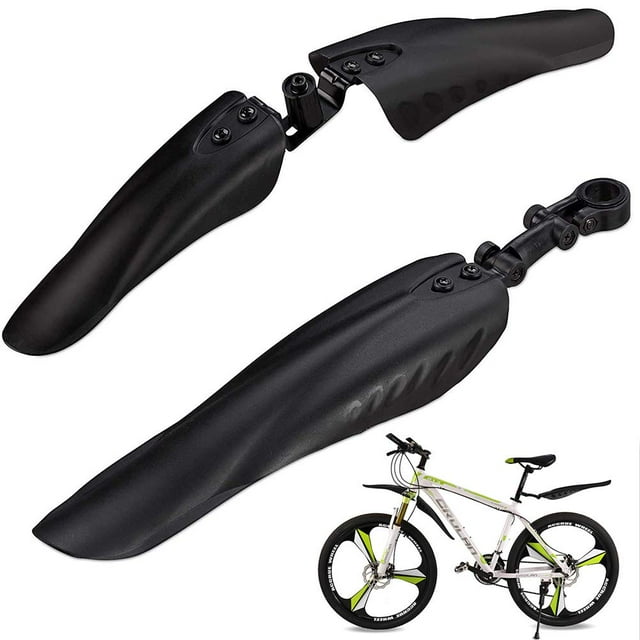 Universal 24-28 Inch Bike Mudguard Set - Black All-Weather PVC Fenders with Aerodynamic Design, Easy Installation & Wide Coverage for Mountain/Road/Travel Bikes, Front & Rear Wheel Protection Against