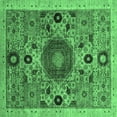 thumbnail image 1 of Ahgly Company Indoor Square Abstract Emerald Green Modern Area Rugs, 6' Square, 1 of 4