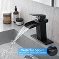 thumbnail image 4 of Sink Faucet With Deck Plate Waterfall Black Bathroom faucets for Sink 1 Hole or 3 Holes One Handle Faucets, 4 of 7