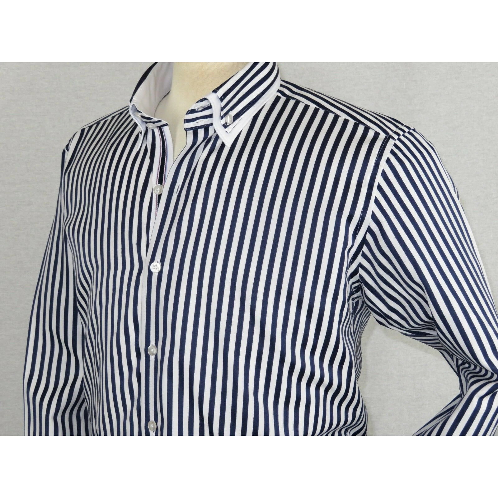 New Mens Shirt fashion Checks Casual double pocket Denim Long Sleeve Shirts 6493