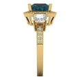 thumbnail image 3 of 3.005 ct Princess Cut Natural London Blue Topaz 3 Stone 18K Yellow Gold Womens Engagement Ring, 3 of 5