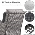 thumbnail image 5 of PARKWELL 4-Piece Outdoor Patio Furniture Set 5-Seat High Back Conversation Set with 30" Fire Pit Table and Swivel Glider for Patio Garden Deck,Gray Wicker Gray Cushions, 5 of 10