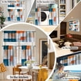 thumbnail image 5 of Orange Blue Blackout Kitchen Window Tier Curtains and Valance Set, 36 Inch Abstract Art Window Curtains Set with Rod Pocket for Small Windows, Living Room or Bathroom, 5 of 6