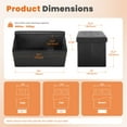 thumbnail image 3 of CONCETTA 30" Storage Ottoman Bench, Foldable Storage Chest, End of Bed Foot Stool with Padded Seat, Bedroom Bench, Support 660lbs, PVC Black, 3 of 11