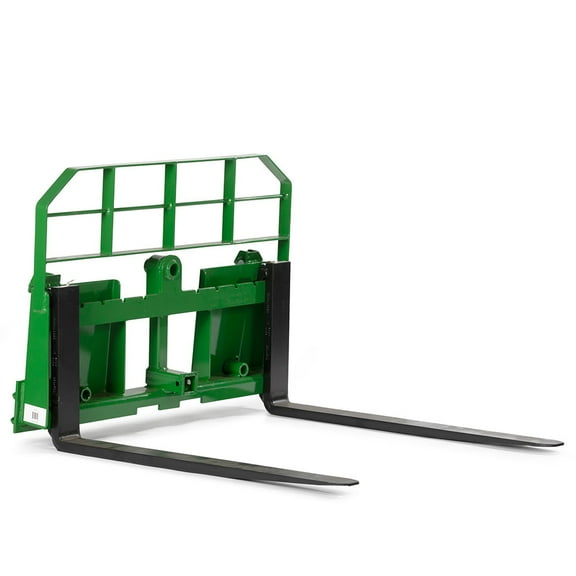 Titan Attachments USA Made Pro Series Pallet Fork Frame, 48" Fork Blades, Hook and Pin Mounting System, Rated 6,000 LB, Conus 2 Hay Spear Sleeves, 2" Receiver Hitch