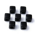 thumbnail image 2 of 100pcs Acrylic European Beads Large Hole Beads Cube Black 7x7x7mm Hole: 4mm, 2 of 3