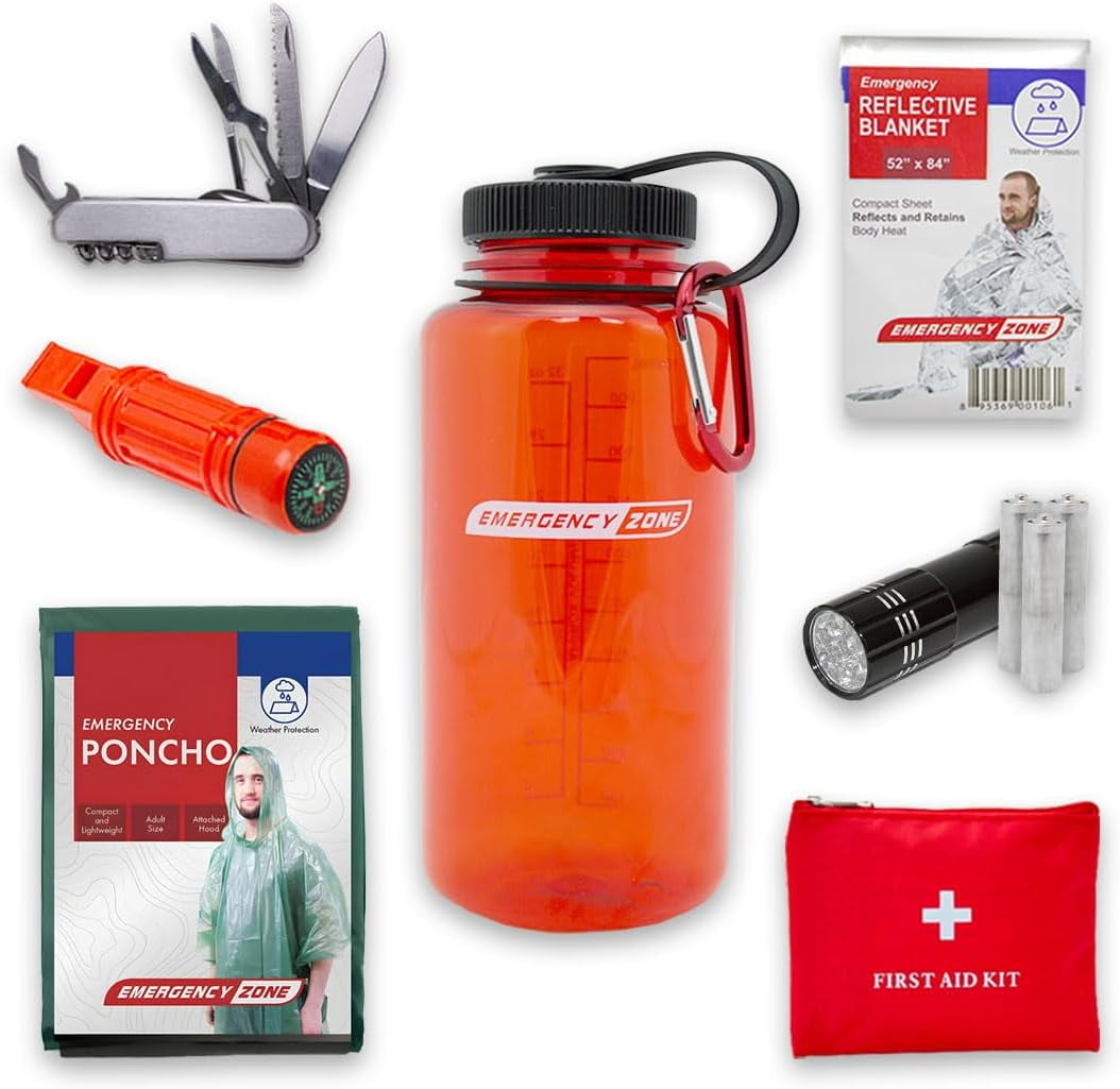 Survival Bottle Kit | Compact Emergency Supplies Kit for Camping Essentials, Office Space, Emergency Car Kit, Hiking & Earthquake Kit - Stay Prepared Anywhere