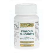 Ferrous Gluconate - 240 Milligram - Bottle of 100, Ferrous Gluconate Iron Supplement By GeriCare Pharmaceuticals
