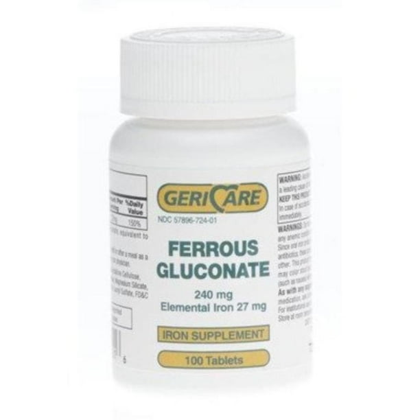 Ferrous Gluconate 240 Milligram Bottle of 100, Ferrous Gluconate