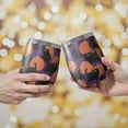 thumbnail image 2 of 12oz Stemless Wine Tumblers Purple Halloween Black Cats and Pumpkins Vacuum Insulated Stainless Steel Travel Tumbler Cups Mug with Lid and Straw for Champaign,Cocktail,Beer with Cleaning Brush, 2 of 5