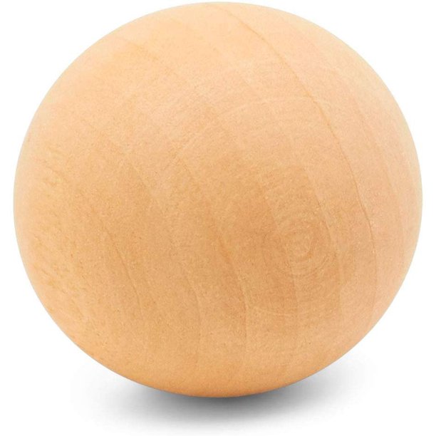 1-1/2" Natural Wooden Round Balls for Craft and Building ...