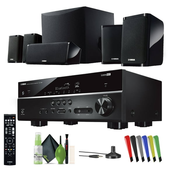 Yamaha Audio YHT-4950U 4K Ultra HD 5.1-Channel Home Theater System with 8" 50W RMS Powered Subwoofer Speakers, AV Receiver with Cable Ties and Cleaning Kit