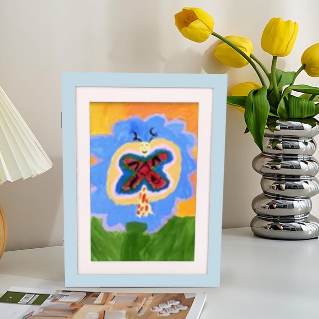 Xihbxyly Marco de Arte, Expositor de Pinturas Al Óleo de Colores, Solución de Almacenamiento con Tapa Abatible, Materiales Seguros para Niños, Decoración para La Habitación de Un Bebé, Idea de Regalo