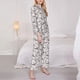 thumbnail image 3 of Balery Cute Baseball Conjunto de Pijama con Estampado para Mujer, Conjunto de Dos Piezas con Manga Larga, Ropa de Dormir Suave con Bolsillos, Pijamas Cómodos-Medium, 3 of 7