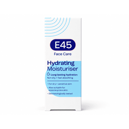 E45 Face Moisturizer Cream for Dry Sensitive Skin Unscented 50 ml