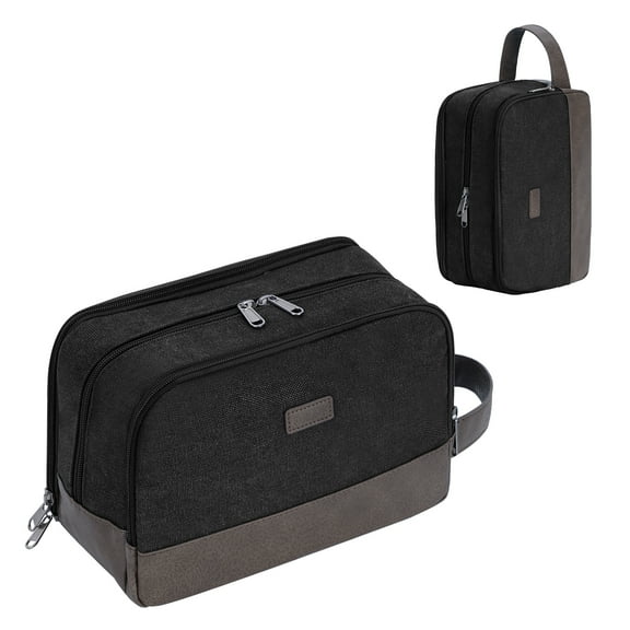 Men Dopp Kit Hanging Toiletry Bag with Wet Pocket & Hook Large Water Resistant Travel Accessories Organizer for Women for Gym Weekend Trip, Black