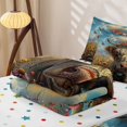 thumbnail image 5 of Homewish Highland Cow Flower Crown Meadow Zipper Full Size Comforter Sets with Fitted Sheet and 2 Pillowcases,Beige Multicolor Rustic Zipper Bedding Set,Polka Dots Reversible,4 Pieces, 5 of 7