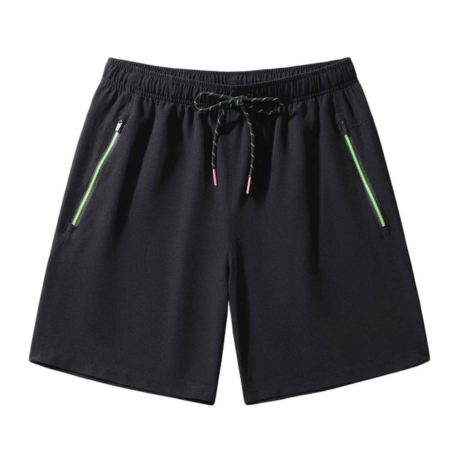 FAIWAD Men’s Loose Quick Dry Shorts Elastic Waist Drawstring Lightweight Workout Shorts with Zipper Pocket