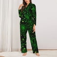 thumbnail image 6 of Rateoe Green Bright Web with Spiders Pattern Womens Pajamas Set Long Sleeve Sleepwear Button Down Nightwear Soft Cotton Pj Lounge Sets, 6 of 9