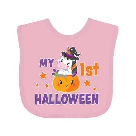 

Inktastic My 1st Halloween with Unicorn Witch Girls Baby Bib