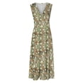 thumbnail image 3 of Vestido Corto de Verano de Moda sin Mangas con Cuello en V Impreso Vestido Casual Grande Del Doblado para Diario, 3 of 5