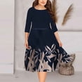 thumbnail image 1 of Fankiway Liquidation Robes à Manches Longues Femme Mode Tempérament Manches Imprimées Col Rond Grande Taille Robes Femmes Grande Taille Liquidation, 1 of 7