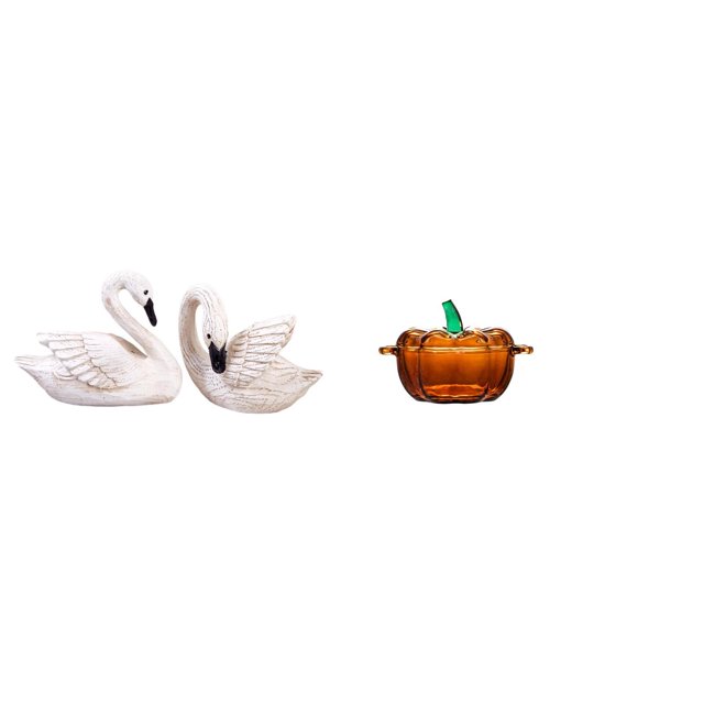 Esculturas de cisnes, figuras con forma de calabaza, plato para dulces con forma de pájaro de resina, tarro para , ideal para el hogar, la hab