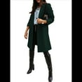 thumbnail image 2 of Abrigo de Guisante para Mujer, con Solapa y un Solo Botón, Cortavientos, Holgado, Informal, de Longitud Media, para Otoño e Invierno. Verde Oscuro XXXL, 2 of 7