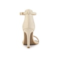 thumbnail image 2 of BLISSFUL STEP Sandales à talons aiguilles en suède à lanières de couleur unie pour femmes, beige, 6, 2 of 8