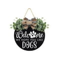 thumbnail image 2 of Suncoda Christmas Garland Christmas Wreath Wooden Round Doorplate Front Porch Decoration Welcome Wreath Sign Hanging Dog Round Wood Christmas Easter Christmas Decorations Clearance, 2 of 7
