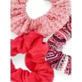 thumbnail image 4 of No Boundaries Women’s Crochet Hair Tie Scrunchie Set, 3-Piece, Pink, 4 of 4