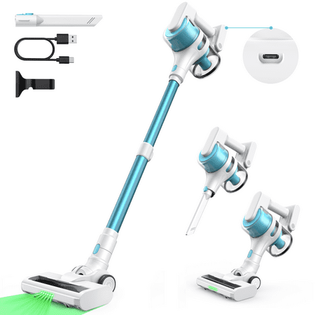 Moosoo Cordless Vacuum Ultralight Stick Vacuum For Hard Floors Low-Pile Rugs, New