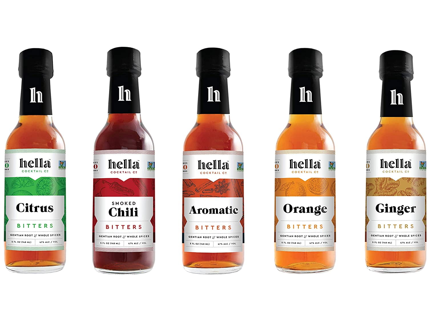 Hella Cocktail Co. 5Pack Bitters Bar Set (25 Fl Oz Total) Craft
