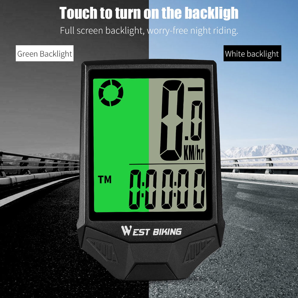 WEST BIKING Bike Computer Wireless Bicycle Speedometer Odometer Waterproof LCD 