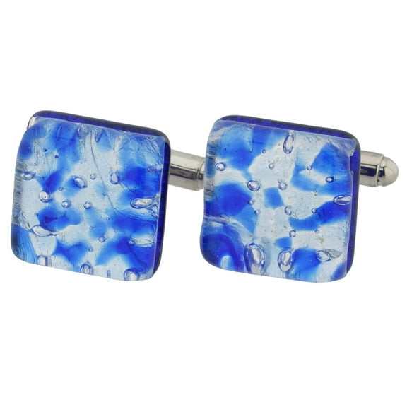 GlassOfVenice Murano Glass Venetian Classic Square Cufflinks - Periwinkle
