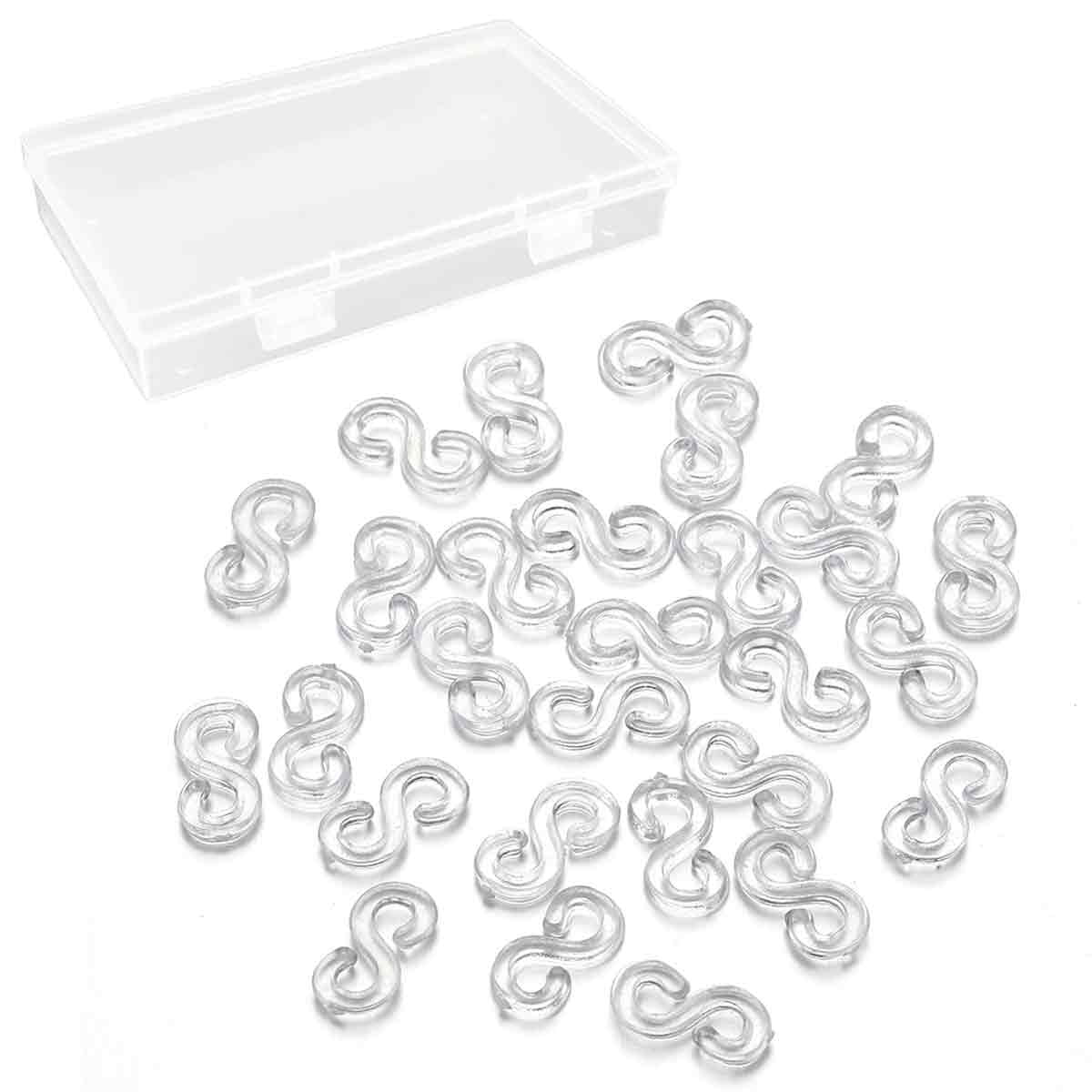 Clear Loom Bands S Clips, 500Pcs Loom Band Hooks S Clip Rubber