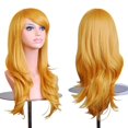 thumbnail image 1 of Pelucas onduladas para mujer, pelo largo ondulado de 28 ", resistente al calor, para Cosplay, con flequillo, verde, Arco Iris, corto, 1 of 4