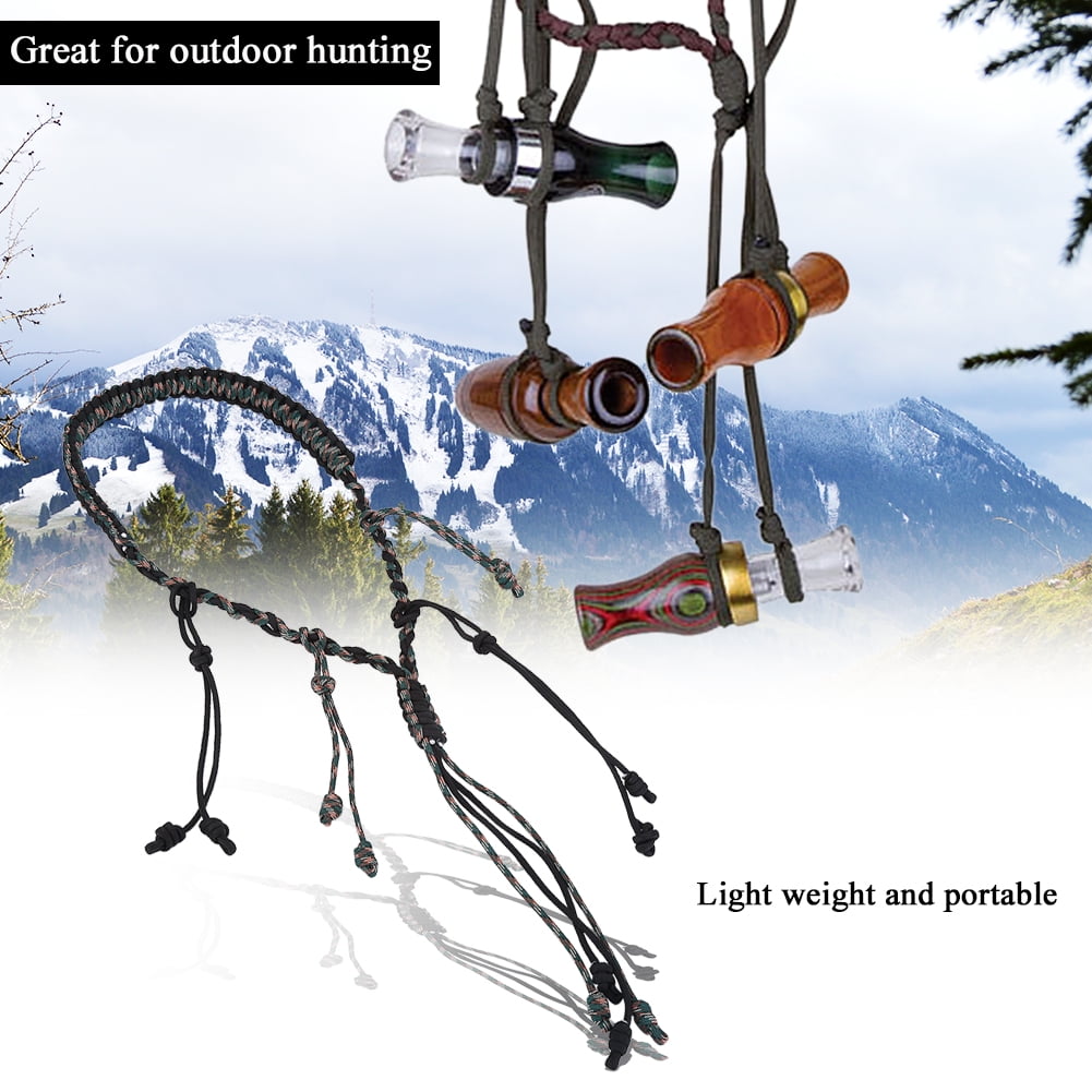 OTVIAP 3Colors Portable Nylon Duck Goose Call Lanyard Braid Paracord