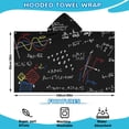 thumbnail image 2 of Math Equations Colorful Graphs Black Pattern Hooded Bath Towel，60"x35" for Ages 3 To 12 Kids, Quick Dry Lightweight Soft Microfiber Hood Beach Towel Cover Up for Kids, 2 of 7