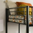 thumbnail image 3 of Pemberly Row Lit Mezzanine Moderne en Métal Acier Taille Simple Noir, 3 of 13
