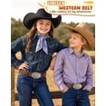 thumbnail image 3 of WHIPPY Kids Western Cowboy Belt for Boys Girls Cowgirl Ratchet Leather Belts with Automatic Buckle, 3 of 6