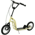 thumbnail image 2 of Aosom Youth Scooter Front and Rear Caliper Dual Brakes 12-Inch Inflatable Front Wheel Ride On Toy For Age 5+, Beige, 2 of 9