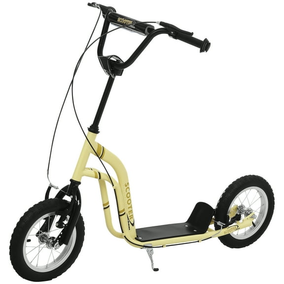 Youth Scooter Kids Kick Scooter with 12" Inflatable Wheels Adjustable Handlebar for Boys Girls Ages 6 , Yellow