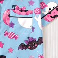 thumbnail image 6 of CUZIBR Baby Girls Halloween Pajamas Short Sleeve Bow Print Button Down Shirt And Shorts 2 PC Sleepwear Ghost Pumpkin Spider Graphic Lapel Smooth Loungewear Casual Daily Homewear,Light Blue,7-8 Years, 6 of 9