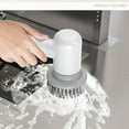 thumbnail image 4 of Fiudx Cepillo de Limpieza Recargable, 3 Cabezales Reemplazables, Paño de Esponja con Cerdas, Carga Usb, Diseño Inalámbrico Portátil, Limpieza Multisuperficie, Uso En Baño y Cocina, Compacto (23,4 X 1, 4 of 6