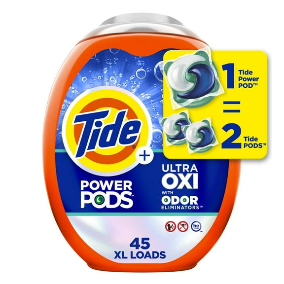 Tide Power PODS Ultra Oxi with Odor Eliminator HE Laundry Detergent Pacs - 45 ct